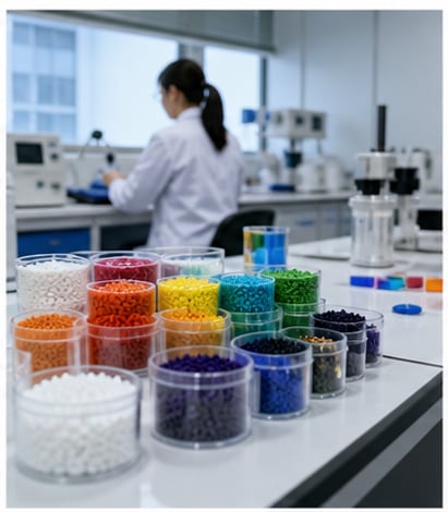 Representative masterbatch color matching laboratory