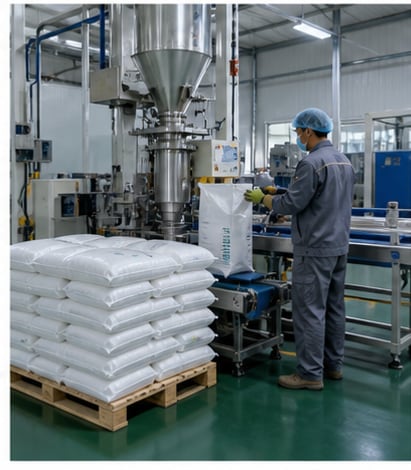 Representative masterbatch packaging area