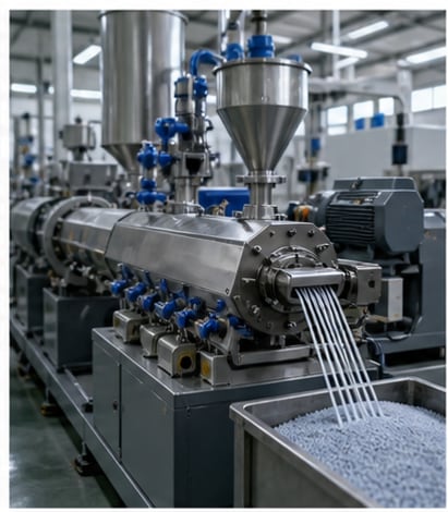 Representative masterbatch extrusion production line