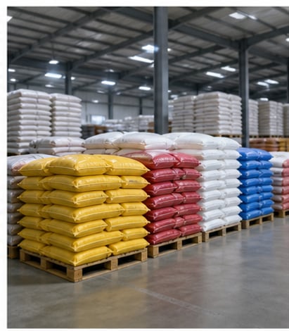 Representative masterbatch raw material storage area