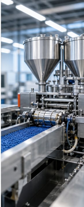 Masterbatch production line and extrusion process